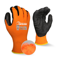 Gants de travail d'hiver MaxiTough en polyester enduit de latex froissé, flexibles, antidérapants, résistants au froid, pour la construction