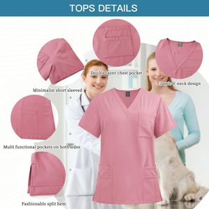 Ensemble de gommage médecin <span class=keywords><strong>infirmière</strong></span> femmes hommes uniforme d'hôpital clinique chirurgien médical vêtements d'allaitement dentaire pédiatrique Salon de beauté costume de travail - Product Image 2