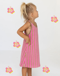 Vestito in Spugna per Bambina, Vendita Calda, <span class=keywords><strong>Primavera</strong></span> e Autunno, Abito Senza Maniche con Blocchi di Colore e Spalline - Product Image 1