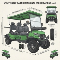 Carrito de Golf de 4 Plazas con Motor AC de 4.0KW, Controlador de 60V, Batería de Litio, Alcance de 80-100KM, Velocidad Máxima de 35KM/H, Neumáticos Todoterreno, Capacidad de Subida del 20-25 Grados