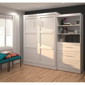 Ensemble de chambre à coucher sur mesure GIVANSSIE en bois de sapin, luxe moderne, avec lit intelligent, armoire et lit mural escamotable Murphy avec rangement, garantie 3 ans - Product Image 2