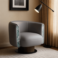 Fauteuil inclinable moderne en teck doré avec revêtement en coton, pieds en bois, mobilier écologique pour la maison, salon, chambre, salle à manger
