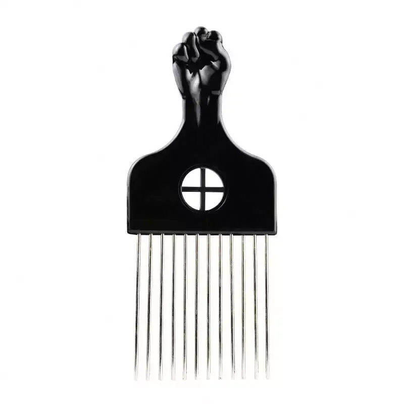 2023 New Afro Edge Detangle Stainless Steel Black Styling Hairdressing Beard Wig Hair Comb