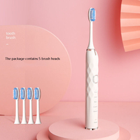 Poils souples électriques rechargeables professionnels étanche IPX7 compagnon de dents saines brosse à dents sonique