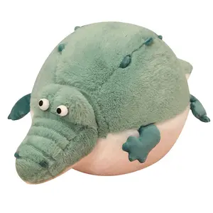 Cute Round Rolling Crocodile Doll Sleeping Pillow Round Rolling Porpoise Plush Toy Gift