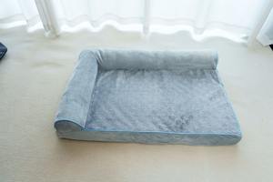 Designer Luxury Eco-Friendly Flannel Dog Bed <b>Sofa</b> Breathable <b>Support</b> Solid Pattern Removable Cover Square Boxed - Product Image 6