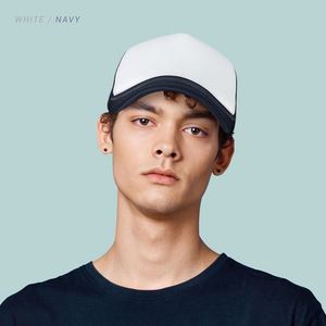 Casquette classique d'été en maille avec broderie 3D, décontractée, bicolore, unisexe, sangle réglable, légère, style camionneur - Product Image 5