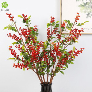 Branche de fruit artificielle avec baies blanches et feuilles vertes pour la décoration intérieure, fleurs en plastique de haute qualité, 407 fruits - Product Image 4