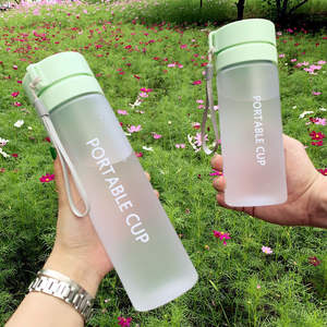 Agua de plástico esmerilado de moda portátil transparente jugo de fruta a prueba de fugas deporte al aire libre viaje Camping botella para beber - Product Image 6