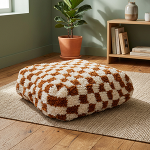 Puf Otomano Cuadrado a Cuadros, Cojín Hecho a Mano, Estilo Bohemio Marroquí, Asiento de Algodón para el Suelo, Decoración para Bodas y Día de la Madre - Product Image 3