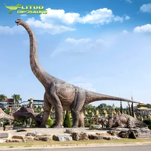 Custom Made Long Neck Animatronic Moving Dinosaurs for Water Park