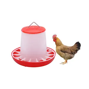 Nhà Máy Cung Cấp 1.5Kg/3lb Cơ Sở Màu Đỏ Manuel Treo Nhựa Gia Cầm Hen Feeder Cho Ăn Trang Trại