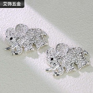 Broche éléphant en strass, alliage de zinc, forme animale, accessoire de bijoux cadeau - Product Image 2