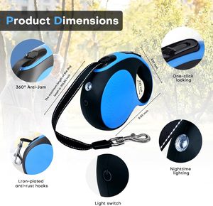สายจูงสุนัขแบบยืดหดได้ 5 เมตร ดีไซน์ใหม่ พร้อมไฟ LED - Product Image 5