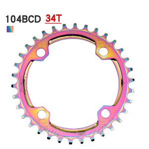 Chaîne de bicyclette colorée à 32, 34, 36 ou 38 dents, étroit et larges, accessoire pour pédalier de vtt, livraison gratuite, 104 BCD - Product Image 4