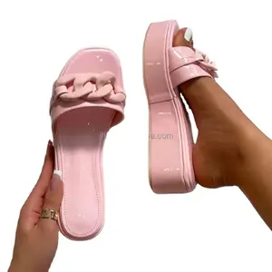 जम्मू एंड एच फैशन श्रृंखला डिजाइन पर्ची पर मंच सैंडल महिलाओं के फैशन चप्पल स्लाइड गर्म बिक्री आउटडोर आकस्मिक फ्लैट जूते