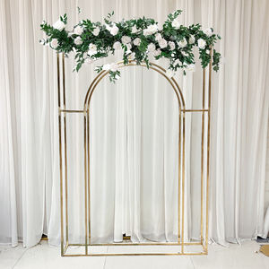 Arco DE BODA indio, mesa de soporte de flores de arco redondo de <span class=keywords><strong>metal</strong></span> dorado para boda - Product Image 3