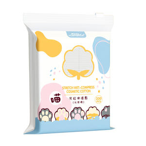 Almohadillas de algodón cosméticas para compresas húmedas Lamela Stretch, 200 unidades, diseño de pata de gato para desmaquillar - Product Image 5