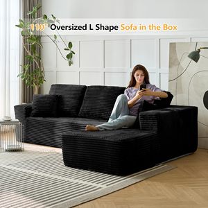 EU Vacuum-compressed Box Packaging Wholesale Modern Living Room Furniture Set L-Shape Convertible Couch Bed Sectional - Product Image 3