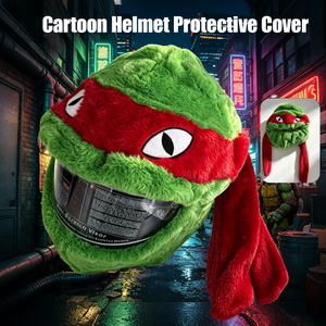 Housse de casque en peluche tortue verte, housse de casque de moto à enfiler, décoration de casque, anti-poussière et résistante aux rayures - Product Image 3