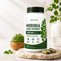 Capsules de feuilles de Moringa végétaliennes de qualité alimentaire en gros (ODM/OEM) – Complément alimentaire quotidien en vrac pour adultes