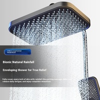 Système de douche de salle de bain à cascade numérique murale en cuivre intelligent Thermostat de piano de pluie de haute technologie avec ensemble de robinets de massage