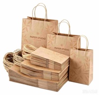 Sacs en papier kraft brun recyclables à fond carré pour emballage alimentaire à emporter, pour boulangeries et restaurants, directement de l'usine