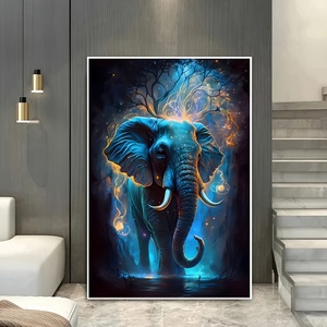 Hiện đại trừu tượng voi in vải nghệ thuật hình ảnh tường Áp phích trang trí bức tranh cho phòng khách - Product Image 2