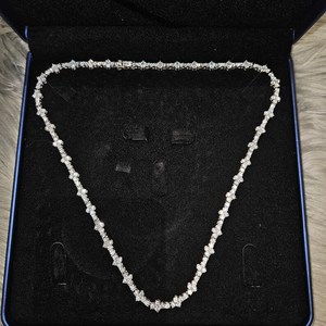 Chaîne <span class=keywords><strong>tennis</strong></span> en argent 925 plaqué or 18 carats avec diamants glacés <span class=keywords><strong>et</strong></span> moissanite, vente en gros, 4 mm - Product Image 2