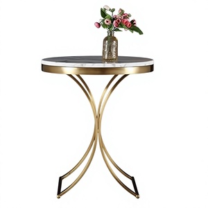 High Quality <b>Adjustable</b> <b>Height</b> Traditional Marble Tabletop Living Room <b>Table</b> Brass Marble Home Decorations Accessories <b>Table</b> - Product Image 1