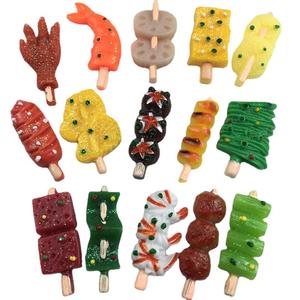 Mini brochettes de <span class=keywords><strong>poulet</strong></span>, racines de lotus et <span class=keywords><strong>poireaux</strong></span> pour barbecue, simulation de petits aliments, accessoires pour micro-paysage - Product Image 5