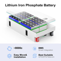 Batterie solaire murale à cycle profond 51,2 V pour stockage d'énergie, 15 kWh 16 kWh, Lithium Fer Phosphate (LiFePO4), Power Wall