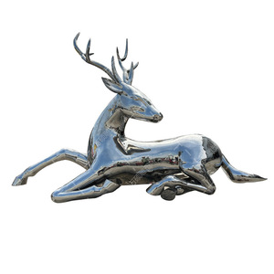 Stainless Steel Deer Sculpture Mirrored Outdoor Garden Ornament Freestanding Animal Shape - Product Image 5
