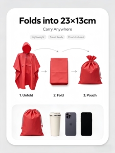 Outdoor Waterproof Multi-functional Three-in-one Reflective Strip Raincoat For Hiking / Climbing / Camping PUWindproof - Product Image 5