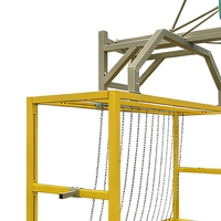 But de football et panier de basket combinés 2 en 1, structure en aluminium fixée au sol, équipement sportif pour terrain de jeu multifonctionnel