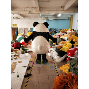Longue fourrure <span class=keywords><strong>Kungfu</strong></span> <span class=keywords><strong>Panda</strong></span> mascotte Costume Animal carnaval effectuer des accessoires - Product Image 3