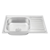 Évier de cuisine en acier inoxydable de haute qualité avec rebord surélevé et bande de protection, design d'angle en R