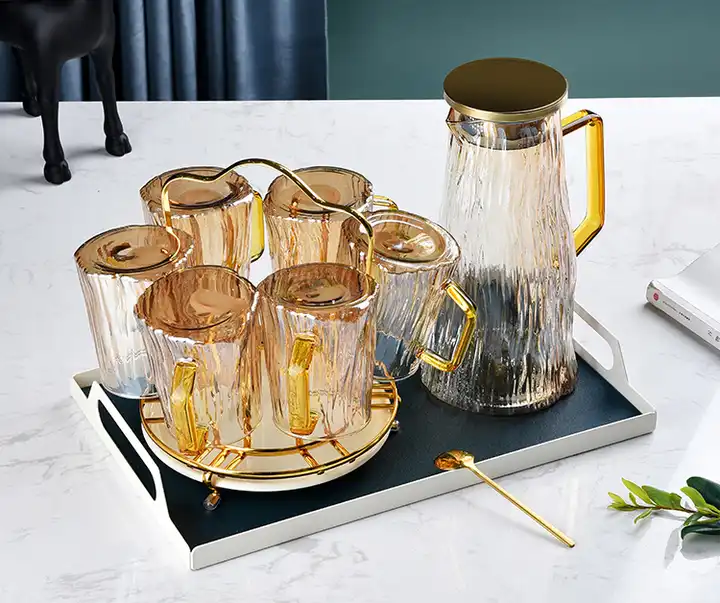 1pc Water Pitcher Glass Pitcher With Lid And Spout Hot/Cold Water & Iced  Tea, High Heat Resistance Ice Tea Pitchers