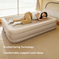 Matelas Gonflable de Camping en Tissu Floqué Brossé Effet Nuage de Soie avec Pompe Intégrée pour Extérieur