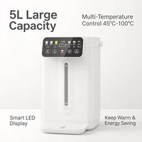 Distributeur d'eau électrique de bureau 5,0 L blanc minimaliste avec indicateur de niveau pour la consommation quotidienne de thé en famille – Vente en gros