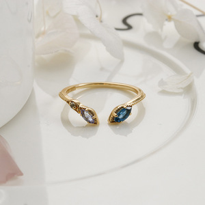 Nouveaux débuts Double tête <span class=keywords><strong>de</strong></span> serpent <span class=keywords><strong>londres</strong></span> bleu Tanzanite blanc topaze bague d'ouverture 2025 bijoux <span class=keywords><strong>de</strong></span> mode à la mode - Product Image 3