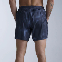 Veste réfléchissante personnalisée bleu marine avec entrejambe de 5 pouces, Short de course vintage en maille taille haute en bambou, idéal pour le marathon et la course à pied