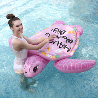 Chaise longue pliante gonflable adulte pour tortue de mer rose, radeau flottant à la dérive, cercle de natation ludique