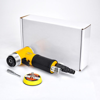 Polisseuse pneumatique miniature professionnelle WYMA de qualité supérieure, jaune, avec disques de 2'' et 3'', poignée à angle droit pour le cirage