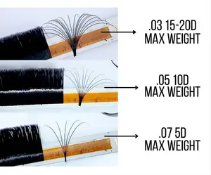 Top coreano PBT fibras sintéticas 8-17mm fácil abanando o volume dos cílios extensões de cílios
