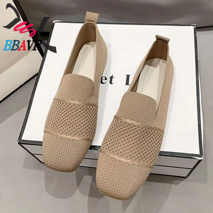 2025 New Women's Breathable Summer Mesh Casual Sneakers <b>Soft</b> Sole Lightweight Flying Woven Work Flats Canvas Trendy <b>Shoes</b> - Product Image 3
