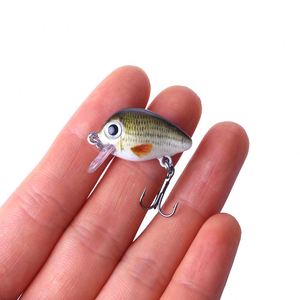 5 pz 1.5g 3cm Bionic Mini Crankbait realistico pesce duro esca esca da pesca esca artificiale galleggiante Wobbler per attrezzatura da pesca - Product Image 5