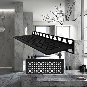 Étagère murale <span class=keywords><strong>Schluter</strong></span> en aluminium noir mat de 11 à 13/16 pouces au design floral pour le rangement de la <span class=keywords><strong>douche</strong></span> des propriétaires rénovateurs Made China - Product Image 4
