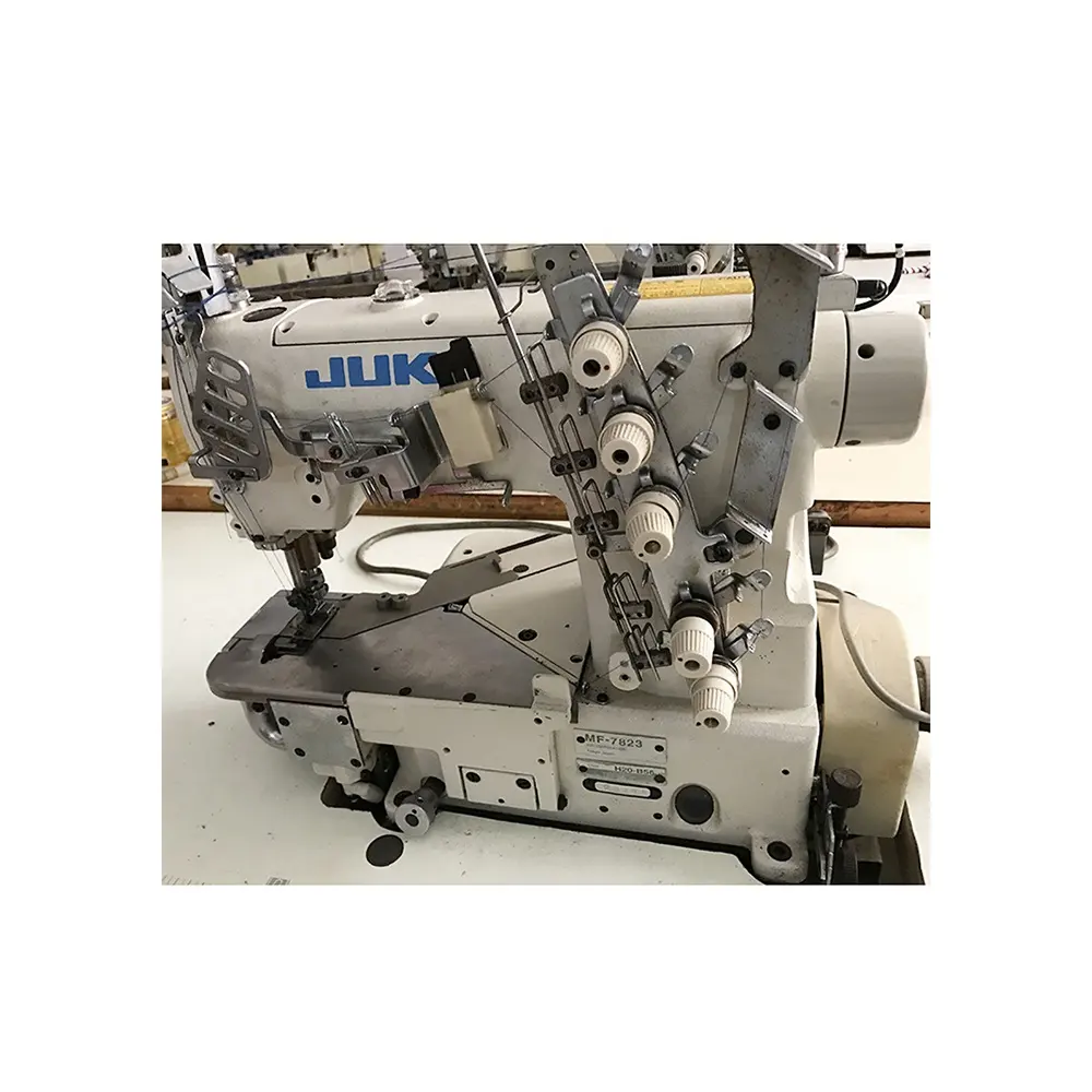 Jukis 7823 máquina de costura industrial, máquina de costura elétrica de tranca usada chapada para desgaste lazer