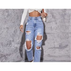 Diseñador Boyfriend Ripped Jeans Mujeres Destroyed Roto Rasgado Jean Pantalones Vintage Mujer Denim Pantalones - Product Image 6